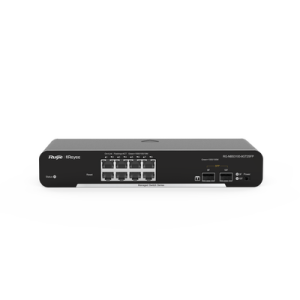 switch administrable poe capa 2, con 8 puertos gigabit poe 802.3af/at + 2 sfp para fibra 1gb, gestión gratuita desde la nube, 125w