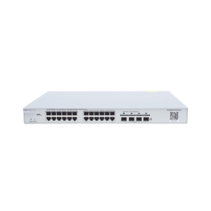 switch administrable poe capa 2+ plus, con 24 puertos gigabit poe 802.3af/at + 4 sfp+ para fibra 10gb, gestión gratuita desde la nube, 370w