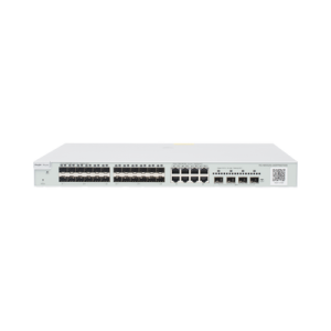 switch administrable capa 3, 24 puertos sfp 1g, 8 puertos ethernet 1g combo y 4 sfp+ 10g, gestión remota en la nube