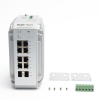 switch industrial poe, ideal para temperaturas extremas y protección contra descargas, 8 puertos gigabit poe 802.3af/at + 2 sfp para fibra 1gb, gestión gratuita desde la nube, 125w