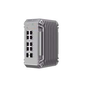switch industrial poe, ideal para temperaturas extremas y protección contra descargas, 8 puertos gigabit poe 802.3af/at + 2 sfp para fibra 1gb, gestión gratuita desde la nube, 125w