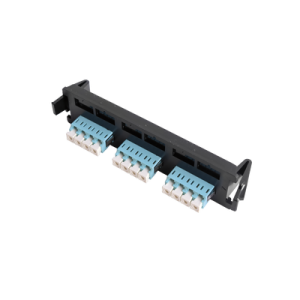placa acopladora de fibra Óptica quick pack, con 6 conectores lc duplex (12 fibras), para fibra multimodo, aqua