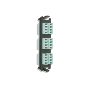placa acopladora de fibra Óptica quick pack, con 6 conectores lc quad (24 fibras), para fibra multimodo, aqua