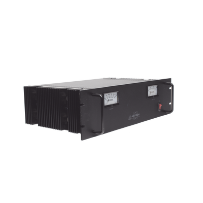fuente de poder 13.8vcc, 50a, lineal regulada con circuito cargador de baterías, medidores, para instalación en rack fuente de poder 13.8vcc, 50a, lineal regulada con circuito cargador de baterías, medidores, para instalación en rack