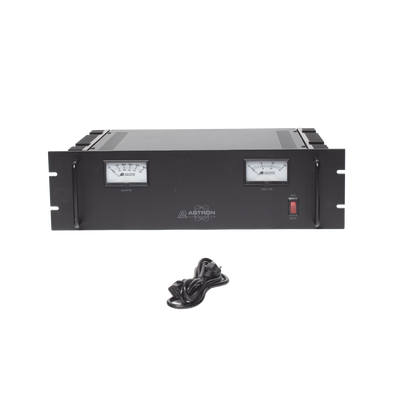 fuente de poder 13.8vcc, 50a, lineal regulada con circuito cargador de baterías, medidores, para instalación en rack fuente de poder 13.8vcc, 50a, lineal regulada con circuito cargador de baterías, medidores, para instalación en rack