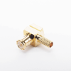 conector mcx macho en Ángulo recto de anillo plegable para cable rg 174/u, 8216, oro/ oro/ teflón.