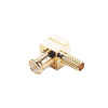 conector mcx macho en Ángulo recto de anillo plegable para cable rg 174/u, 8216, oro/ oro/ teflón.