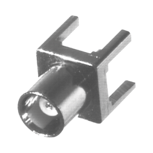 conector mcx hembra de montaje vertical para pcb con terminal y 4 patas, oro/ oro/ teflón.