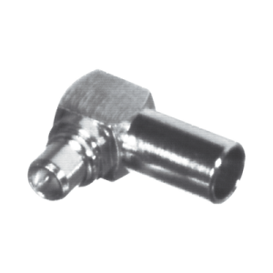 conector mmcx macho en Ángulo recto para soldar en cable semi rígido de 0.085", grupo sr1, oro/ oro/ teflón.