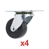 kit de 4 ruedas locas para racks y gabinetes (ver compatibilidad).