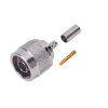 conector n macho inverso de anillo plegable para cables rg 58/u, rg 142/u.