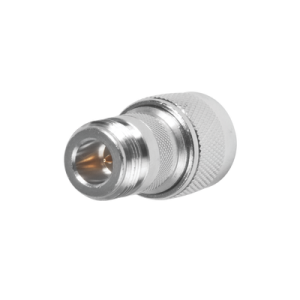 adaptador en línea, de conector n hembra inverso a n macho, níquel/ oro/ teflón.