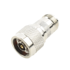adaptador en línea, de conector n macho inverso a n hembra, níquel/ oro/ teflón.