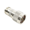 adaptador en línea, de conector n macho inverso a n hembra, níquel/ oro/ teflón.