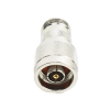 adaptador en línea, de conector n macho inverso a n hembra, níquel/ oro/ teflón.