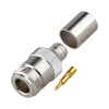 conector n hembra inverso de anillo plegable para cables 9913, rg 8/u, lmr 400, grupo i, níquel/ oro/ teflón.