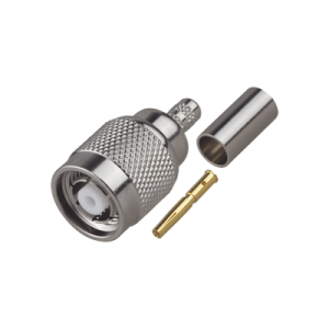 conector tnc macho inverso de anillo plegable para cable rg 58/u, níquel/ oro/ teflón.