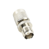 adaptador en línea, de conector tnc macho inverso a tnc hembra, nquel/ oro/ teflón.
