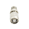 adaptador en línea, de conector tnc macho inverso a tnc hembra, nquel/ oro/ teflón.