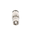 adaptador en línea, de conector tnc macho inverso a n hembra, niquel/ oro/ teflón.