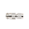 adaptador en línea, de conector tnc macho inverso a n hembra, niquel/ oro/ teflón.