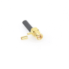 conector sma macho inverso en Ángulo recto, anillo plegable/ rg 174/u, belden 8216, oro/ oro/ teflón.