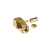 conector sma macho inverso en Ángulo recto, anillo plegable/ rg 174/u, belden 8216, oro/ oro/ teflón.