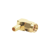 conector sma macho inverso en Ángulo recto de anillo plegable para cables rg 58/u, rg 142/u, oro/ oro/ teflón.