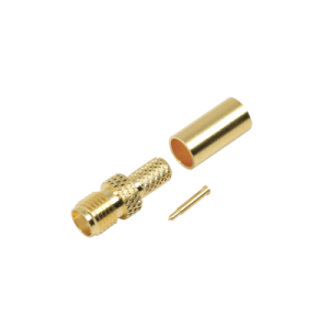 conector sma hembra inverso de anillo plegable para cable rg 58/u, oro/ oro teflón.