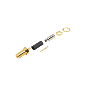 conector sma hembra inverso / chasis en d plano, anillo plegable / cable rg 316 .