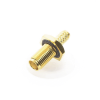 conector sma hembra inverso de chasis en d plano, anillo plegable para cable rg 142/u, oro/ oro/ teflón.