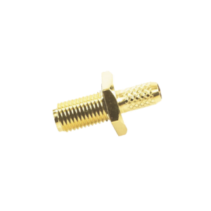 conector sma hembra inverso de chasis en d plano, anillo plegable para cable rg 142/u, oro/ oro/ teflón.