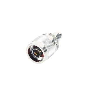 adaptador en línea, de conector sma macho inverso a n macho, níquel/ oro/ teflón.