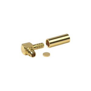 conector mmcx macho inverso en Ángulo recto para rg 174/u, grupo b, oro/ oro/ teflón.