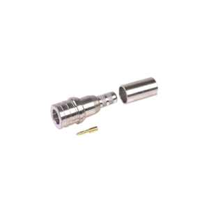 conector qma (quick mate) macho, anillo plegable en rg 58/u, lmr 195, bronce blanco/oro/teflón.