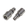 adaptador en línea de bajo pim, de conector qma (quick mate) macho a sma hembra, bronce blanco/ oro/ teflón.