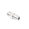 adaptador en línea, de conector qma (quick mate) macho a mini uhf hembra, bronce blanco/ oro/ teflón.