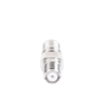 adaptador en línea, de conector qma (quick mate) macho a mini uhf hembra, bronce blanco/ oro/ teflón.