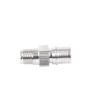 adaptador en línea, de conector qma (quick mate) macho a mini uhf hembra, bronce blanco/ oro/ teflón.