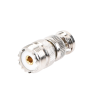 adaptador en línea, de conector qma (quick mate) macho a mini uhf hembra, bronce blanco/ oro/ teflón.