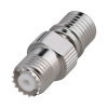 adaptador en línea, de conector qma (quick mate) macho a mini uhf hembra, bronce blanco/ oro/ teflón.