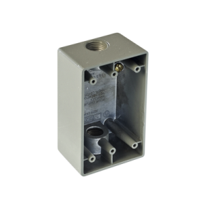 caja condulet fs de 3/4" (19.05 mm) con dos bocas a prueba de intemperie.