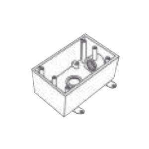 caja condulet fs de 3/4" (19.05 mm) con dos bocas a prueba de intemperie.