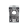 caja condulet fs de 1" (25.4 mm ) con tres bocas una arriba y una atrás a prueba de intemperie.