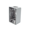 caja condulet fs de 1" (25.4 mm ) con tres bocas una arriba y una atrás a prueba de intemperie.