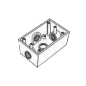 caja condulet fs de 1" (25.4 mm) con cuatro bocas a prueba de intemperie.
