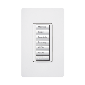 (radiora2) teclado seetouch hibrido 6 botones, 2 botones subir/bajar, programe escenas diferentes en cada botón,puede instalarse en un interruptor de luz.