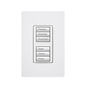 botonera con 6 botones, 3 para switch on/off y 3 para atenuadores (dimmer).
