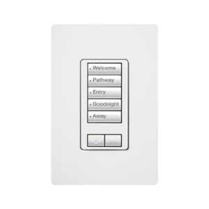 (radiora2) teclado seetouch 5 botones, 2 botones subir/bajar, programe escenas diferentes en cada botón.