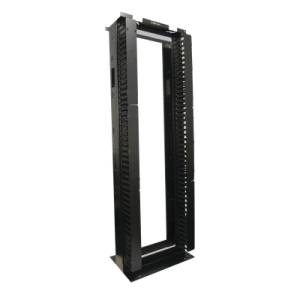 rack de aluminio system de 7ft x 19in, 45ur, con organizadores verticales, conexión de tierra y accesorios de montaje